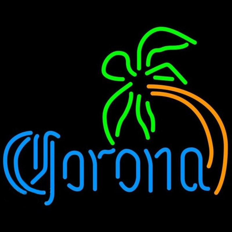 Corona Curved Palm Tree Beer Sign Neonkyltti