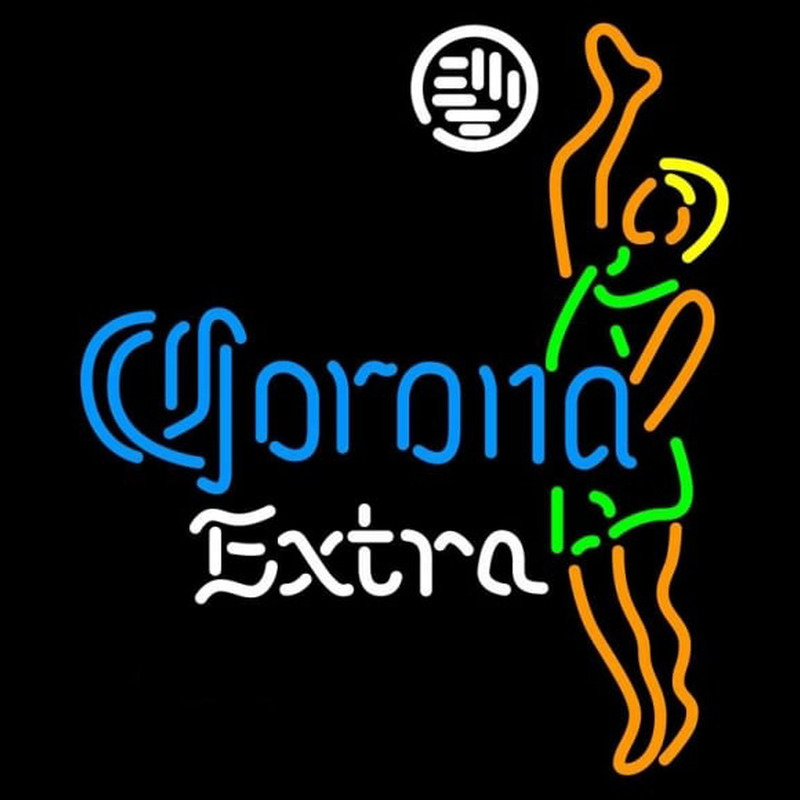 Corona E tra Ball Volleyball boy Beer Sign Neonkyltti