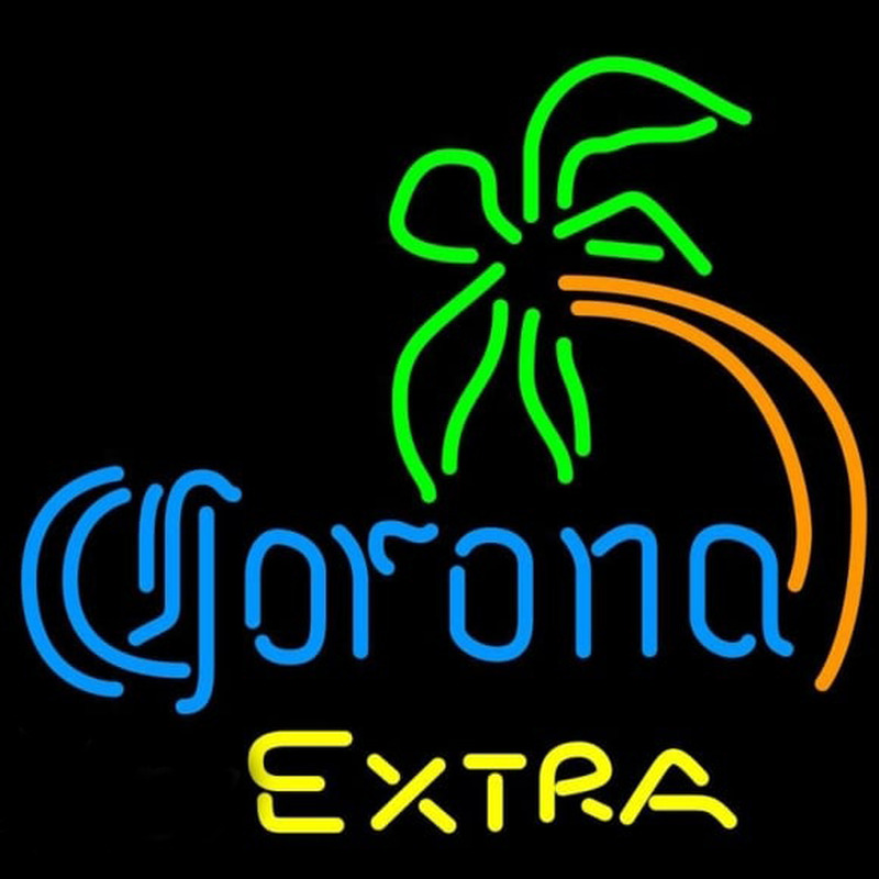 Corona E tra Curved Palm Tree Beer Sign Neonkyltti