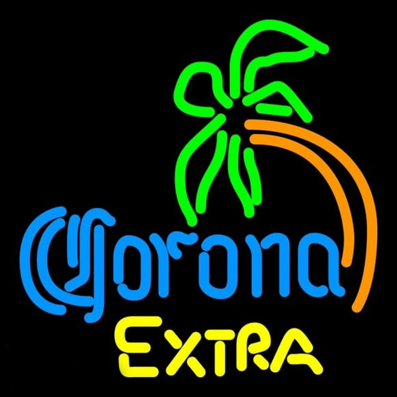 Corona E tra Curved Palm Tree Beer Sign Neonkyltti