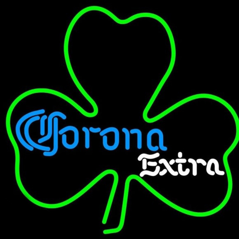 Corona E tra Green Clover Beer Sign Neonkyltti