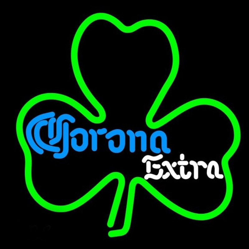 Corona E tra Green Clover Beer Sign Neonkyltti