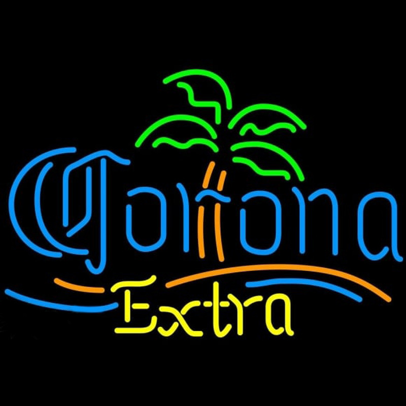 Corona E tra Palm Tree Beer Sign Neonkyltti