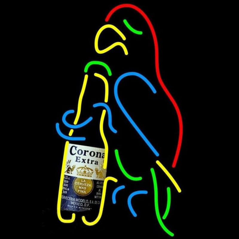Corona E tra Parrot Bottle Beer Sign Neonkyltti