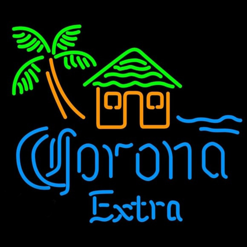 Corona E tra Tiki Hut Beer Sign Neonkyltti