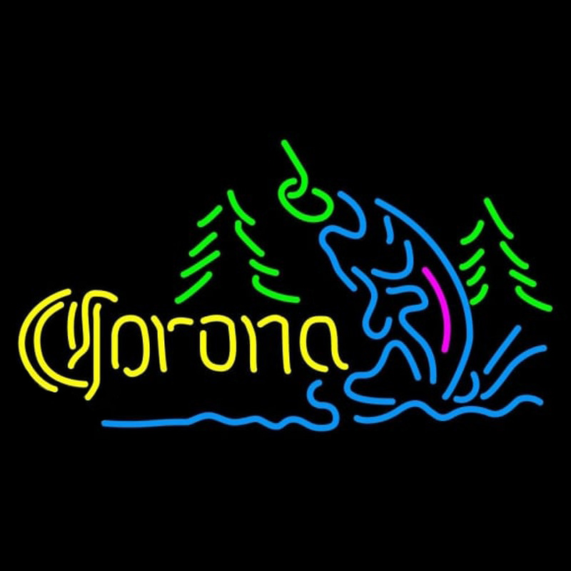 Corona Fishing Lake Beer Sign Neonkyltti