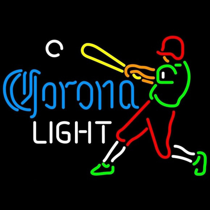 Corona Light Baseball Player Beer Sign Neonkyltti