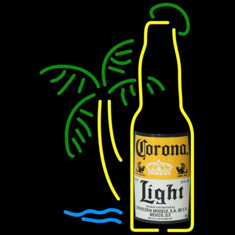 Corona Light Bottle W Palm Tree Beer Sign Neonkyltti