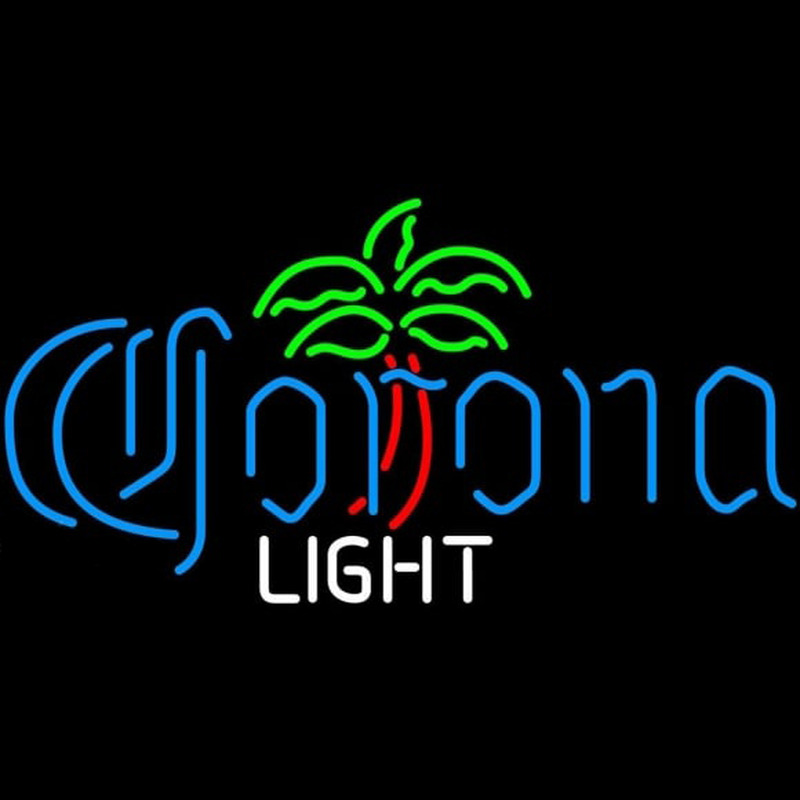 Corona Light Dominator Palm Tree Beer Sign Neonkyltti