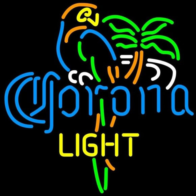 Corona Light Parrot Palm Tree Beer Sign Neonkyltti