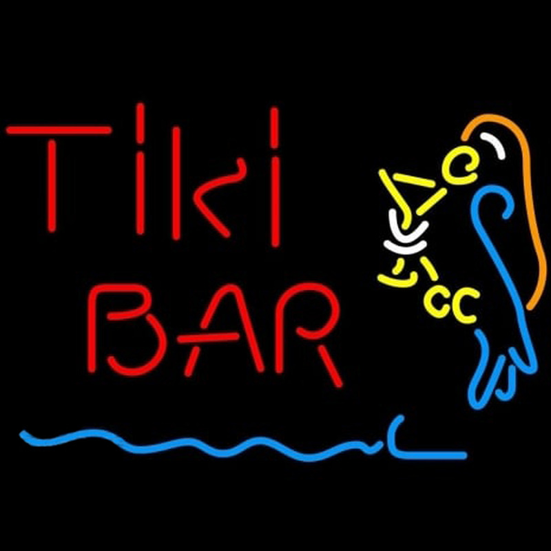 Corona Red Tiki Bar Martini Parrot Beer Neonkyltti