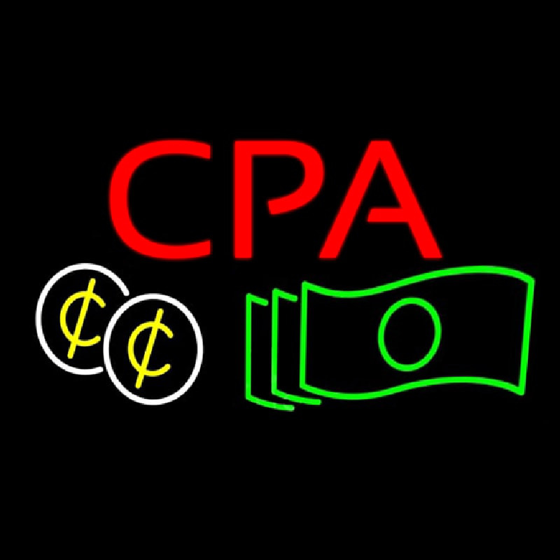 Cpa Dollars And Cents Red Neonkyltti