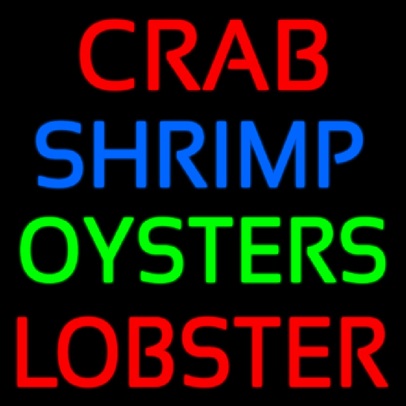 Crab Shrimp Lobster Oyster Neonkyltti