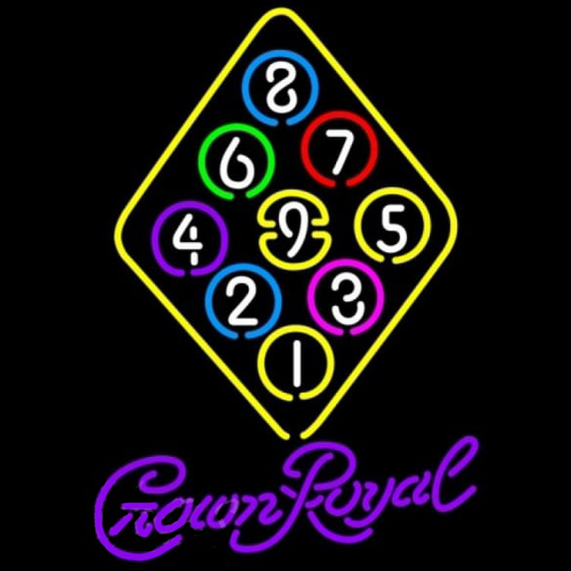 Crown Royal Ball Billiards Rack Pool Beer Sign Neonkyltti