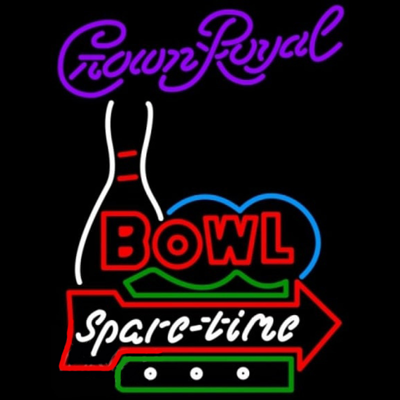 Crown Royal Bowling Spare Time Beer Sign Neonkyltti