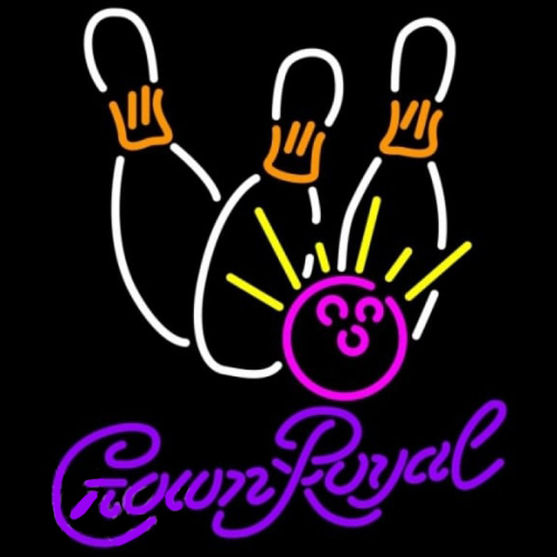 Crown Royal Bowling White Pink Beer Sign Neonkyltti