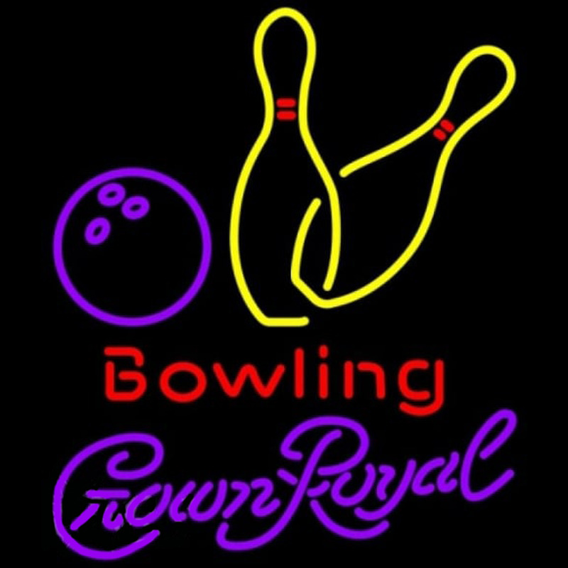 Crown Royal Bowling Yellow Beer Sign Neonkyltti