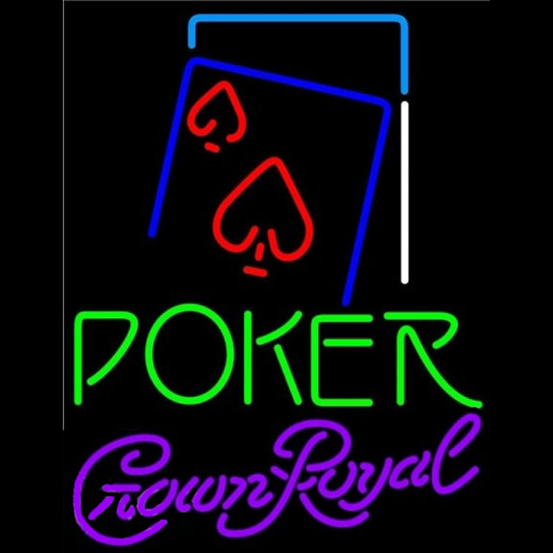 Crown Royal Green Poker Red Heart Beer Sign Neonkyltti