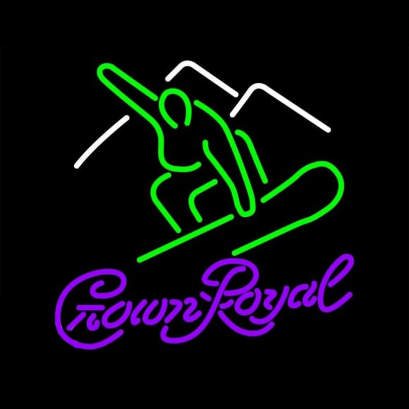 Crown Royal Logo Surfboard Beer Sign Neonkyltti