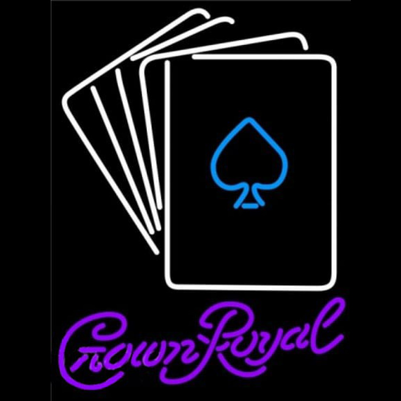 Crown Royal Poker Cards Beer Sign Neonkyltti