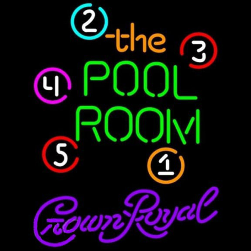 Crown Royal Pool Room Billiards Beer Sign Neonkyltti