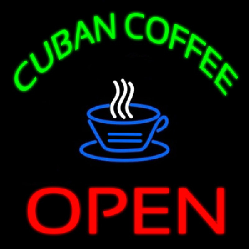 Cuban Coffee Red Open Logo Neonkyltti