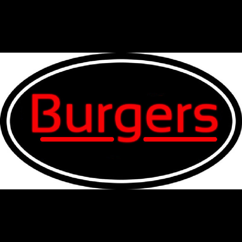 Cursive Burgers Oval Neonkyltti