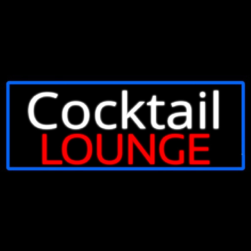 Cursive Cocktail Lounge With Blue Border Neonkyltti