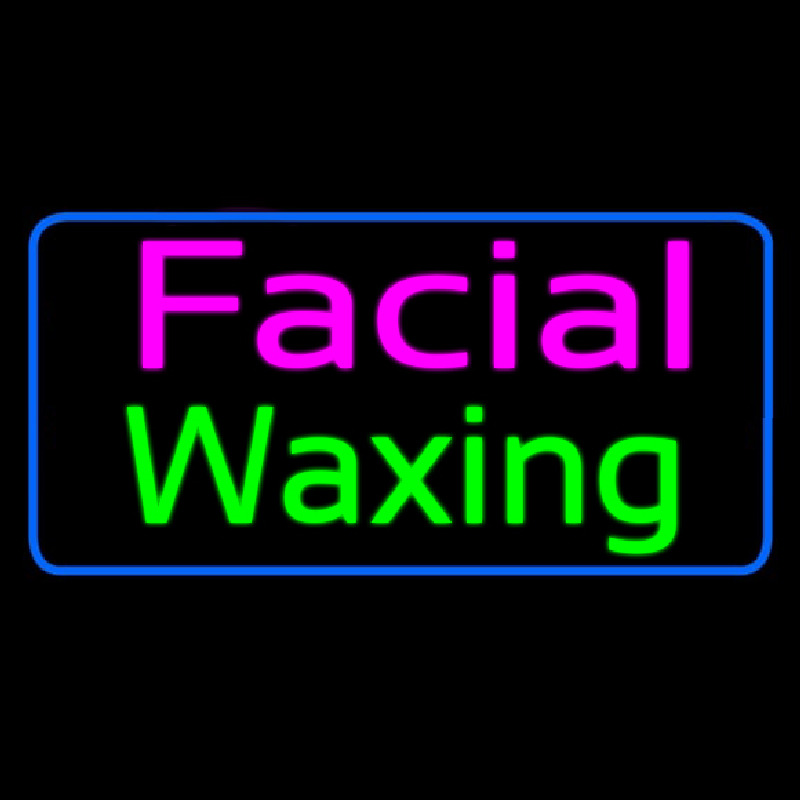 Cursive Facial Wa ing Blue Border Neonkyltti