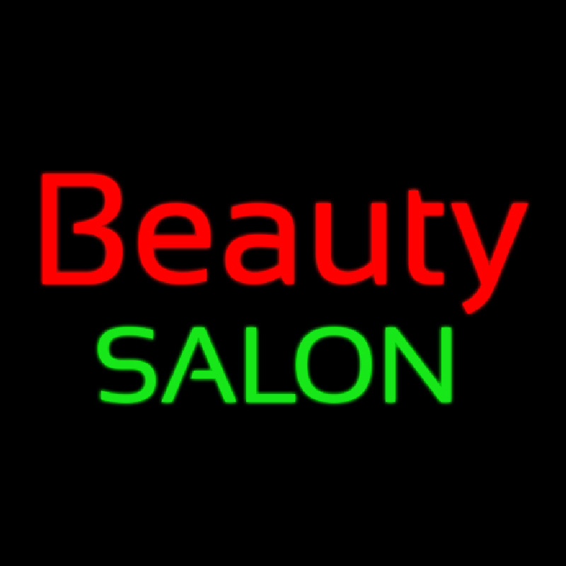 Cursive Red Beauty Salon Green Neonkyltti