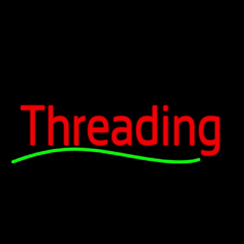 Cursive Red Threading Green Wave Neonkyltti