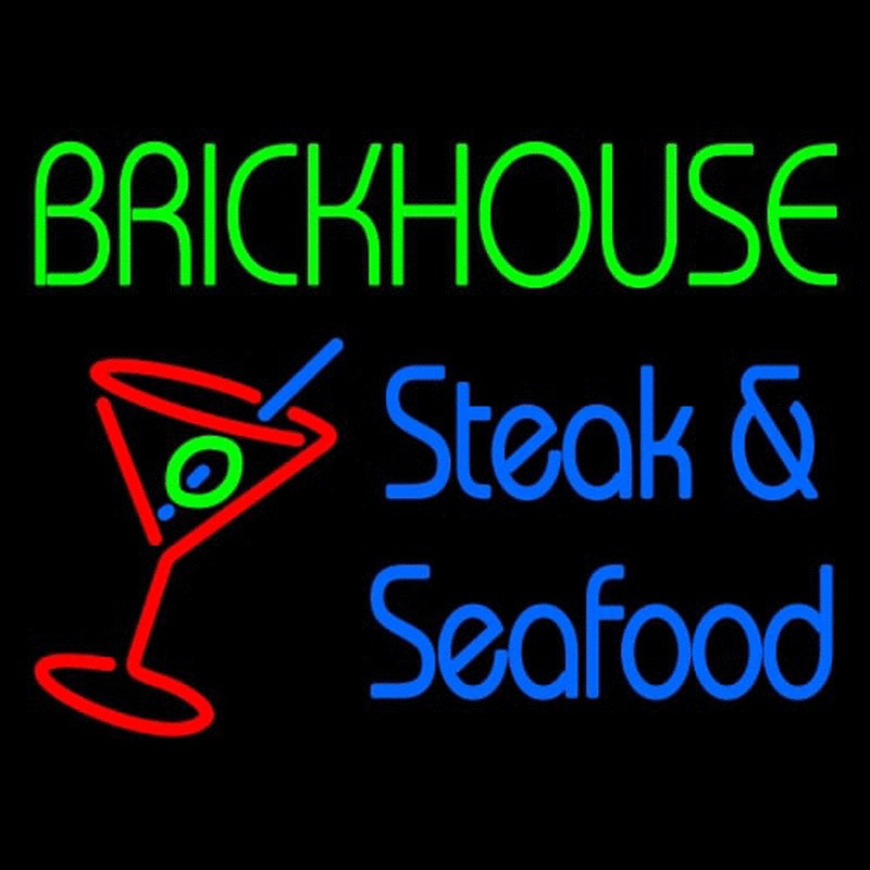 Custom Brickhouse Steak And Seafood Neonkyltti