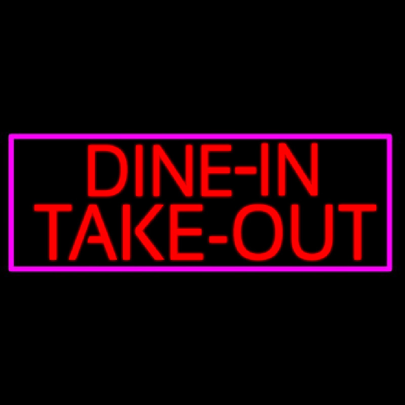 Custom Dine In Take Out Neonkyltti