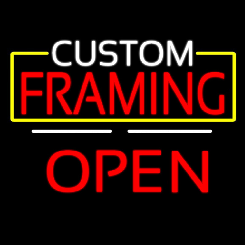 Custom Framing Open White Line Neonkyltti
