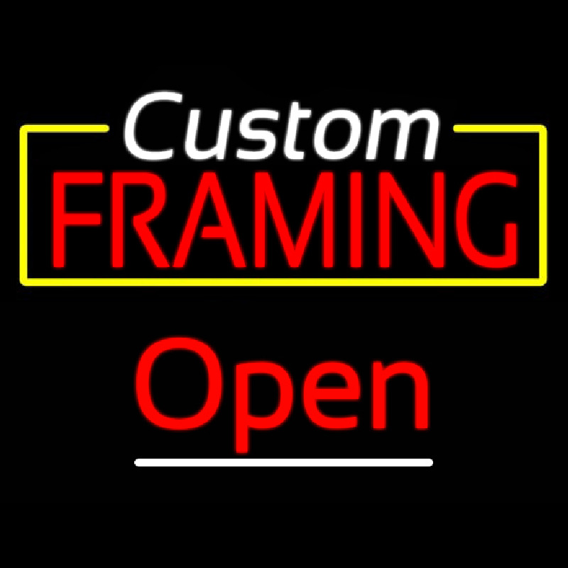 Custom Framing Yellow Border Open Neonkyltti