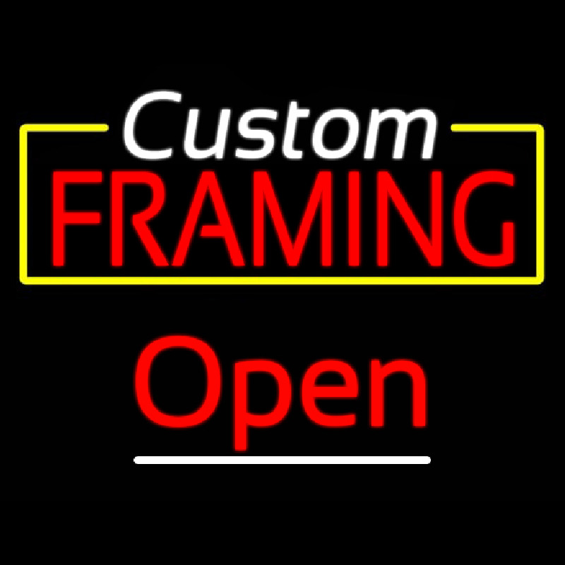 Custom Framing Yellow Border Open Neonkyltti