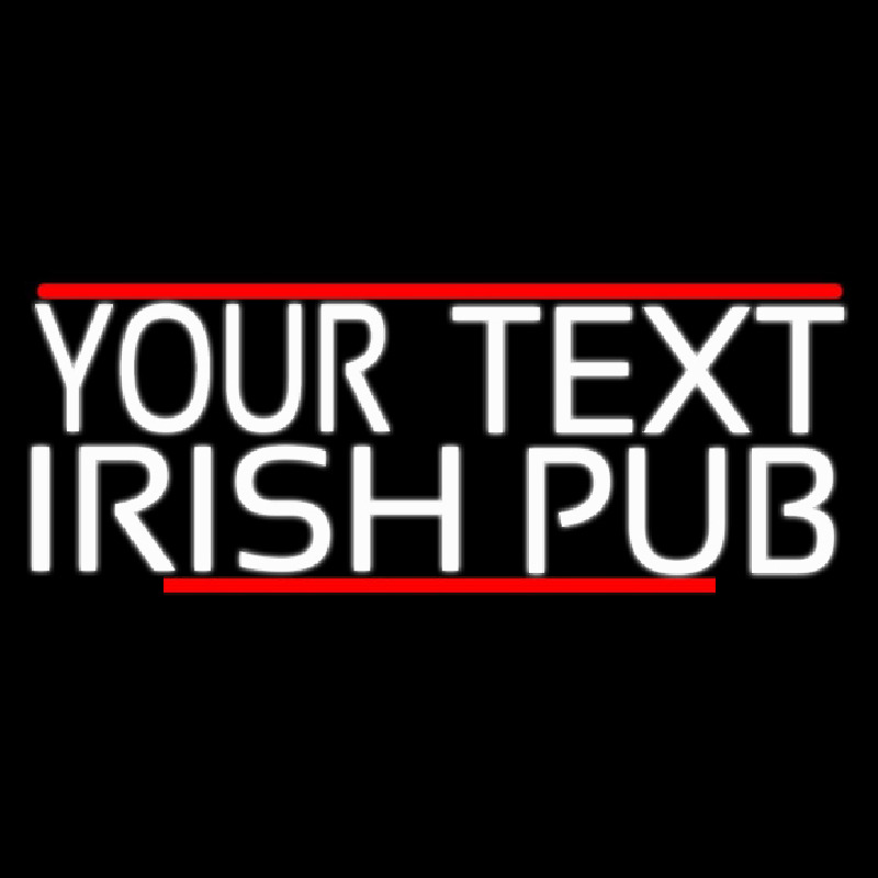 Custom Irish Pub With Red Line Neonkyltti