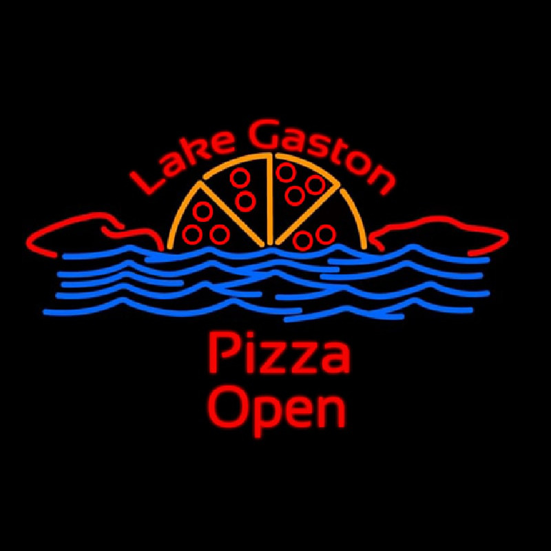 Custom Lake Gaston Pizza Open Neonkyltti