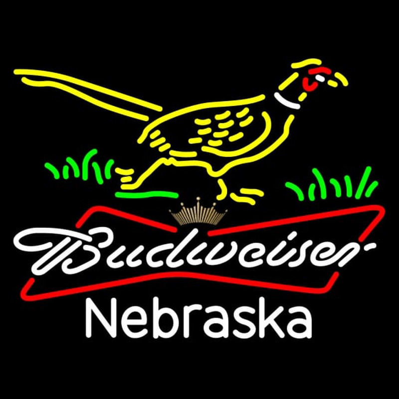 Custom Pheasant Budweiser Tie Crown Neonkyltti