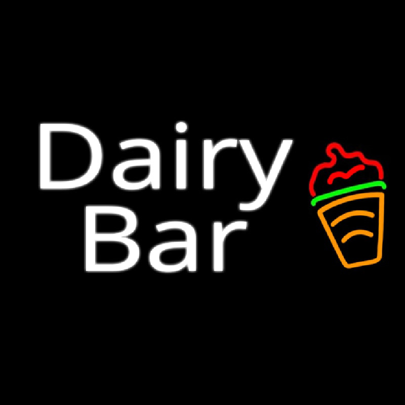 Dairy Bar With Logo Neonkyltti