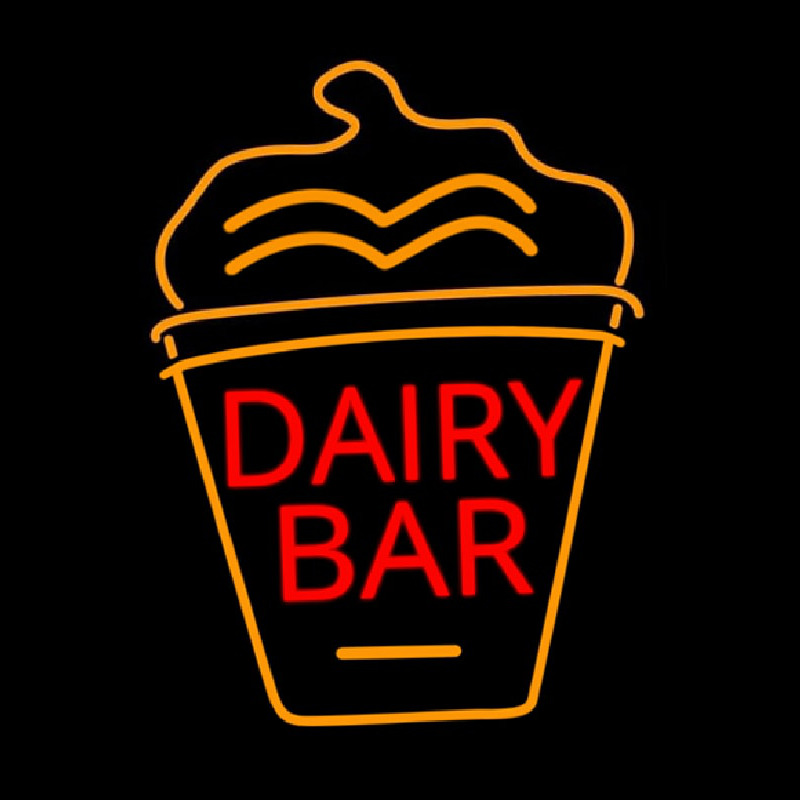 Dairy Bar With Logo Neonkyltti