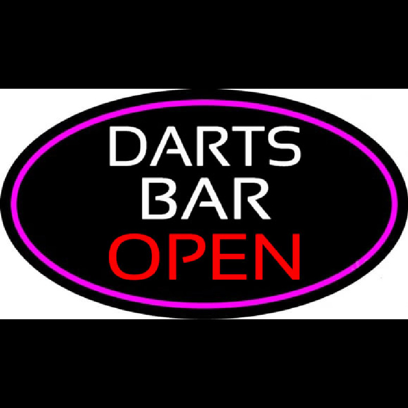Dart Bar Open Oval With Pink Border Neonkyltti
