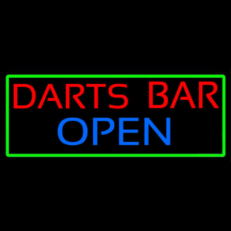 Dart Bar Open With Green Border Neonkyltti