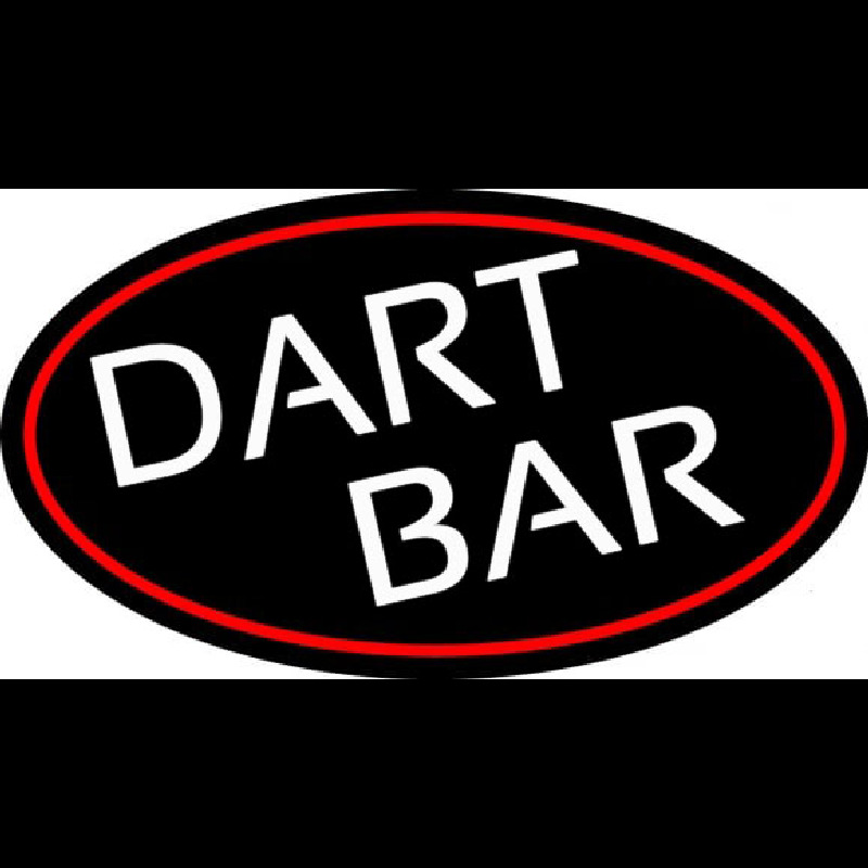 Dart Bar With Oval With Red Border Neonkyltti