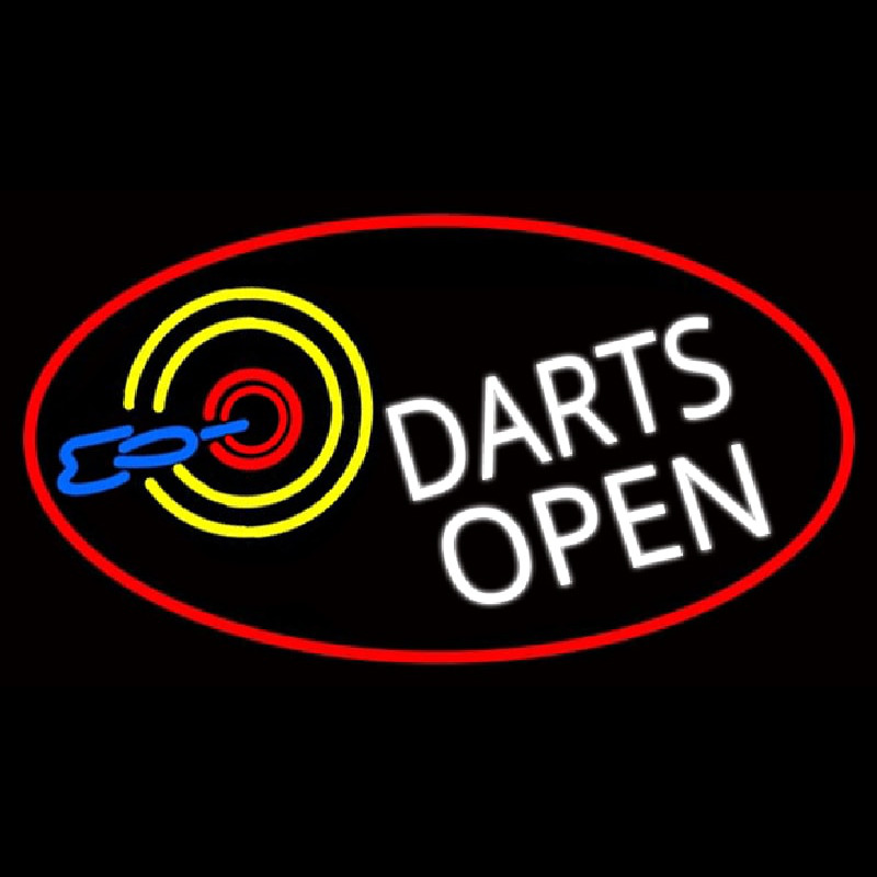 Dart Board Open Oval With Red Border Neonkyltti