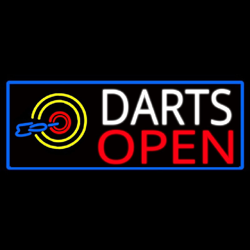 Dart Board Open With Blue Border Neonkyltti