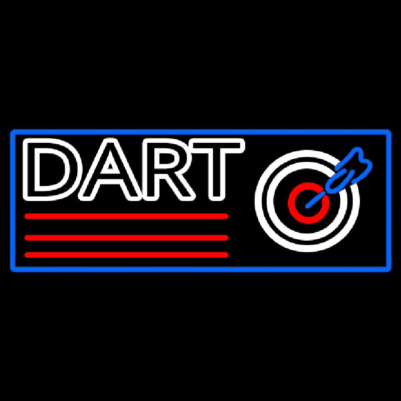 Dart Board With Blue Border Neonkyltti