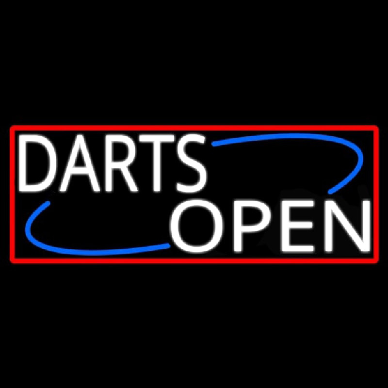 Darts Open With Red Border Neonkyltti