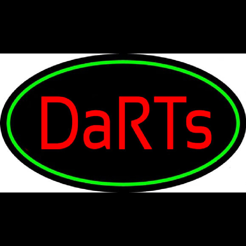 Darts Oval With Green Border Neonkyltti