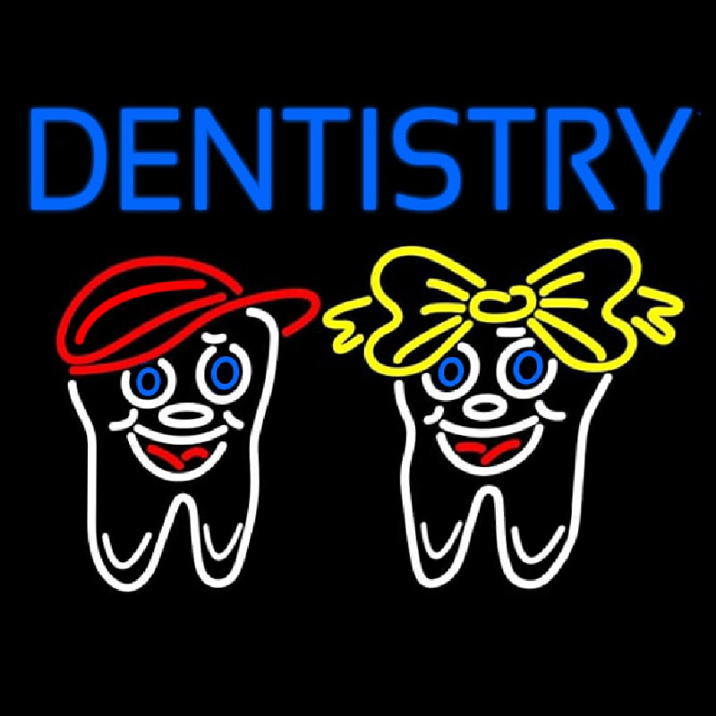 Dentistry With Teeth Logo Neonkyltti
